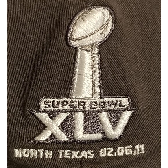 NFL Team Apparel Reebok Super Bowl 45 strapback Hat 2/6/2011 gray cotton - Picture 2 of 12